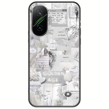 Aesthetic White Xiaomi Poco F7 5G Black TPU (Μαύρη Σιλικόνη)
