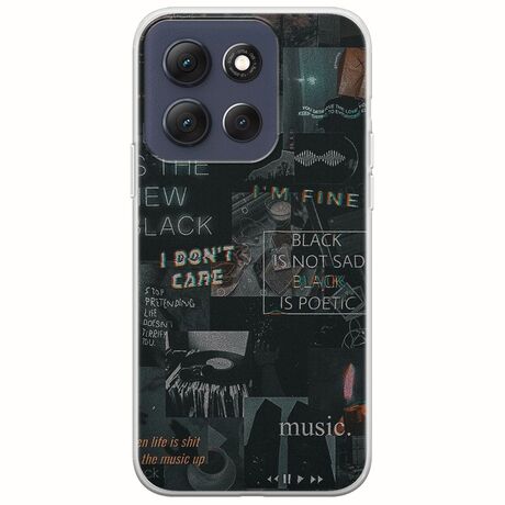 Aesthetic Black Motorola Moto G86 5G Flexible TPU (Διάφανη Σιλικόνη)