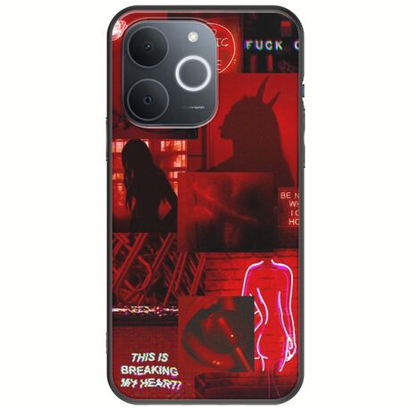 Aesthetic Red Realme Note 70T Black TPU (Μαύρη Σιλικόνη)