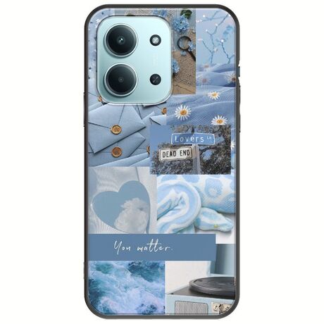 Aesthetic Blue Xiaomi Redmi 15C Black TPU (Μαύρη Σιλικόνη)