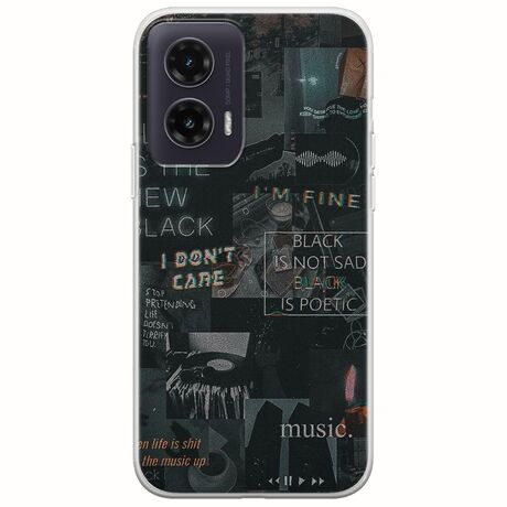 Aesthetic Black Motorola Moto G35 5G Flexible TPU (Διάφανη Σιλικόνη)