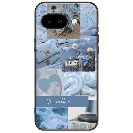 Aesthetic Blue Google Pixel 9a 5G Black TPU (Μαύρη Σιλικόνη)