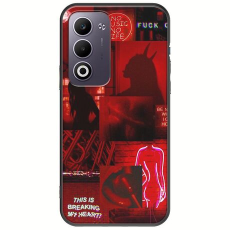 Aesthetic Red Oppo A5 4G/5G Black TPU (Μαύρη Σιλικόνη)