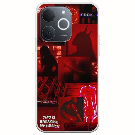 Aesthetic Red Realme Note 70T Flexible TPU (Διάφανη Σιλικόνη)