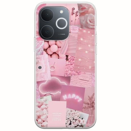 Aesthetic Pink Realme Note 70T Flexible TPU (Διάφανη Σιλικόνη)