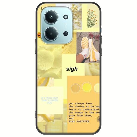 Aesthetic Yellow Xiaomi Redmi 15C Black TPU (Μαύρη Σιλικόνη)