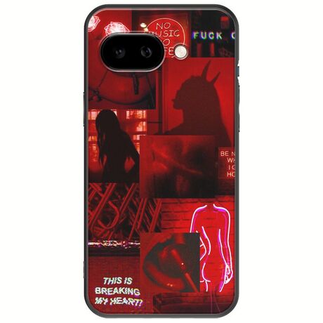 Aesthetic Red Google Pixel 9a 5G Black TPU (Μαύρη Σιλικόνη)