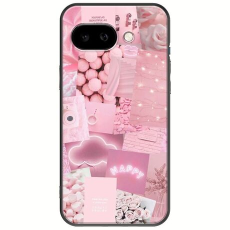 Aesthetic Pink Google Pixel 9a 5G Black TPU (Μαύρη Σιλικόνη)