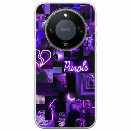 Aesthetic Purple Honor Magic8 Lite 5G Flexible TPU (Διάφανη Σιλικόνη)