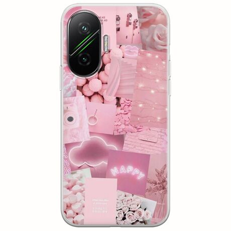 Aesthetic Pink Xiaomi Poco F7 5G Flexible TPU (Διάφανη Σιλικόνη)