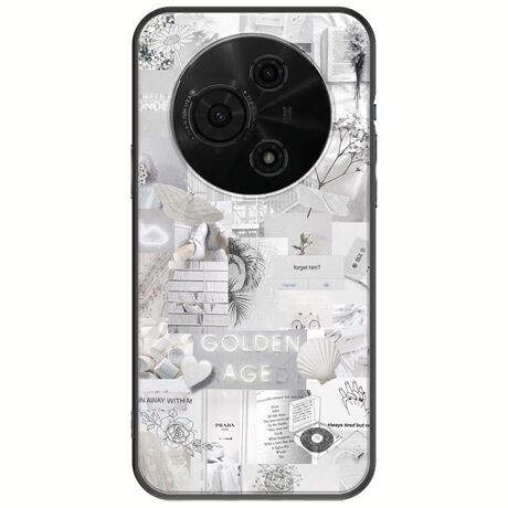 Aesthetic White TCL 605 Black TPU (Μαύρη Σιλικόνη)