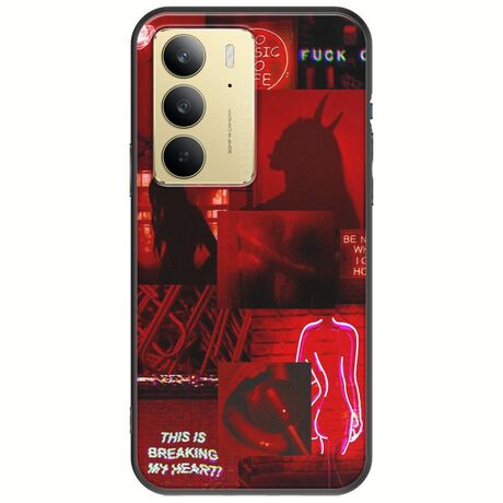 Aesthetic Red Realme C71 4G Black TPU (Μαύρη Σιλικόνη)