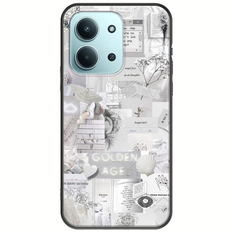 Aesthetic White Xiaomi Redmi 15C Black TPU (Μαύρη Σιλικόνη)