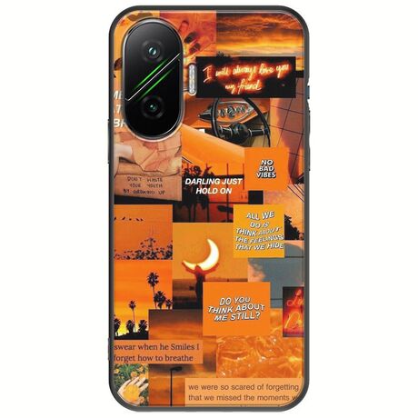 Aesthetic Orange Xiaomi Poco F7 5G Black TPU (Μαύρη Σιλικόνη)