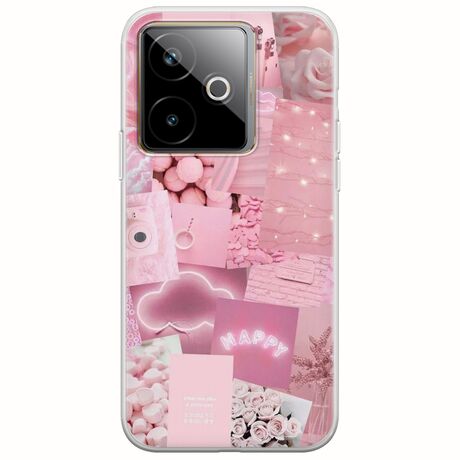 Aesthetic Pink Realme GT 7 5G Flexible TPU (Διάφανη Σιλικόνη)