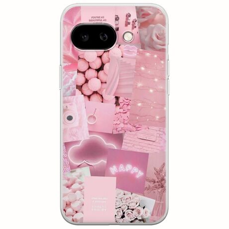 Aesthetic Pink Google Pixel 9a 5G Flexible TPU (Διάφανη Σιλικόνη)