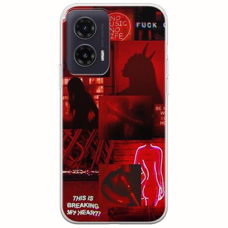 Aesthetic Red Motorola Moto G35 5G Flexible TPU (Διάφανη Σιλικόνη)