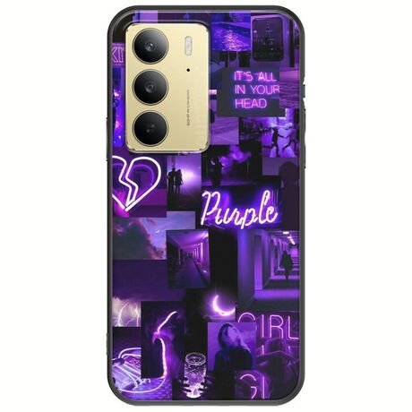 Aesthetic Purple Realme C71 4G Black TPU (Μαύρη Σιλικόνη)