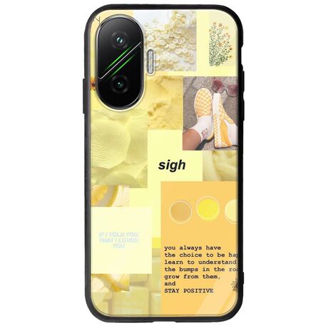 Aesthetic Yellow Xiaomi Poco F7 5G Groove TPU (Tempered Glass και TPU)