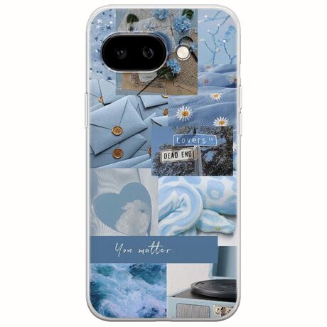 Aesthetic Blue Google Pixel 9a 5G Flexible TPU (Διάφανη Σιλικόνη)