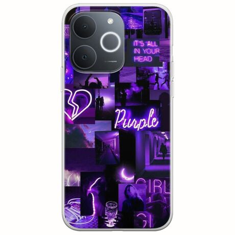 Aesthetic Purple Realme Note 70T Flexible TPU (Διάφανη Σιλικόνη)