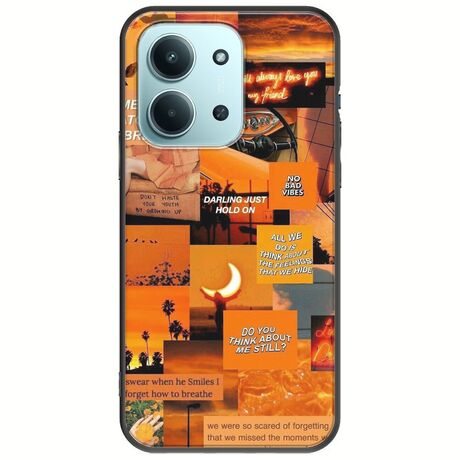 Aesthetic Orange Xiaomi Redmi 15C Black TPU (Μαύρη Σιλικόνη)