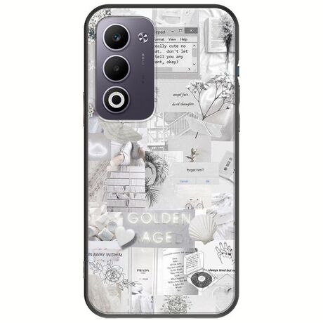 Aesthetic White Oppo A5 4G/5G Black TPU (Μαύρη Σιλικόνη)