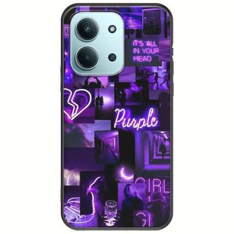 Aesthetic Purple Xiaomi Redmi 15C Black TPU (Μαύρη Σιλικόνη)