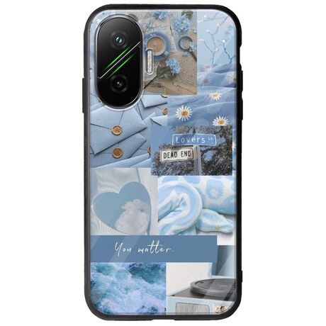 Aesthetic Blue Xiaomi Poco F7 5G Groove TPU (Tempered Glass και TPU)