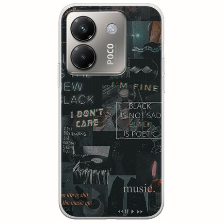 Aesthetic Black Xiaomi Poco M7 Pro 5G Flexible TPU (Διάφανη Σιλικόνη)