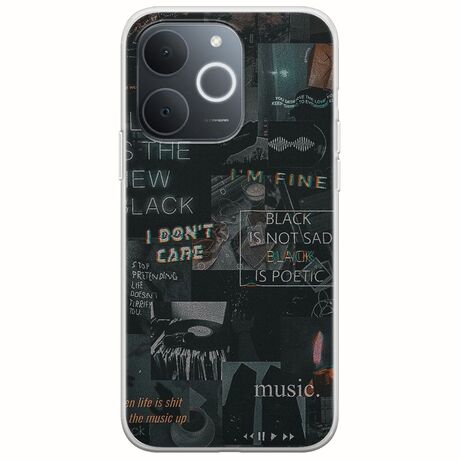 Aesthetic Black Realme Note 70T Flexible TPU (Διάφανη Σιλικόνη)