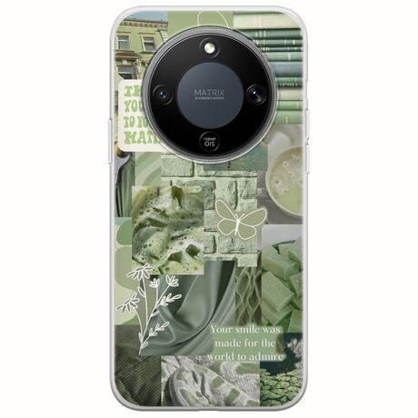 Aesthetic Green Honor Magic8 Lite 5G Flexible TPU (Διάφανη Σιλικόνη)