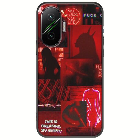 Aesthetic Red Xiaomi Poco F7 5G Black TPU (Μαύρη Σιλικόνη)