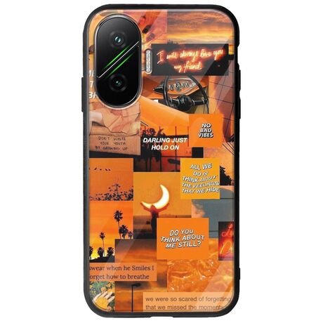 Aesthetic Orange Xiaomi Poco F7 5G Groove TPU (Tempered Glass και TPU)