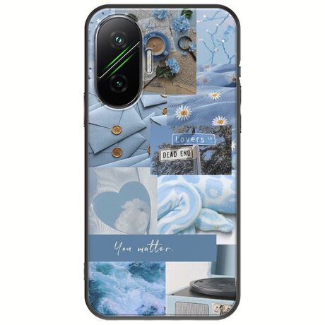 Aesthetic Blue Xiaomi Poco F7 5G Black TPU (Μαύρη Σιλικόνη)