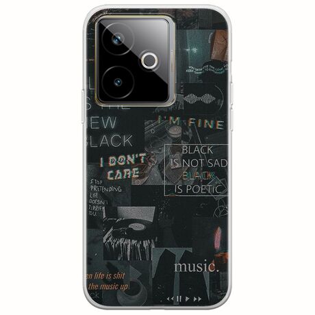 Aesthetic Black Realme GT 7 5G Flexible TPU (Διάφανη Σιλικόνη)