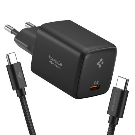 Spigen φορτιστής USB-C 45W Μαύρος με καλώδιο