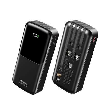 power bank wk wp66 20000mah Black με καλώδια