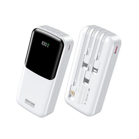 power bank wk wp66 20000mah white με καλώδια