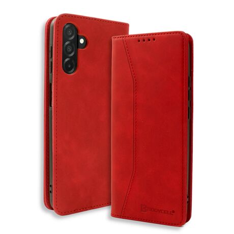 Θήκη Bodycell PU Leather Book Samsung Galaxy A37 5G Red μπροστινή όψη