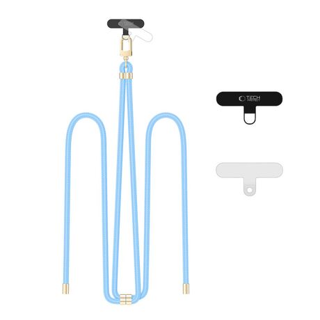 Tech-Protect C7S Rope Crossbody Strap Baby Blue Gold κορδόνι κινητού