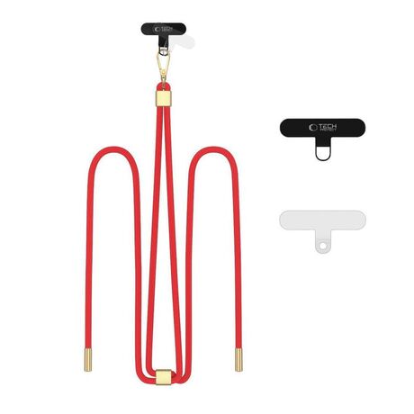 Tech-Protect C25 Rope Crossbody Strap Red Gold κορδόνι κινητού