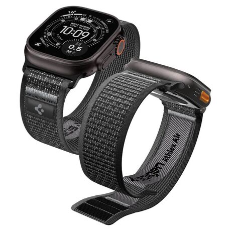 Spigen Athlex Air Active Black Gray λουράκι Apple Watch 42 44 45 46 49mm