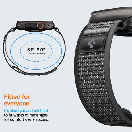 Spigen Apple Watch band Active Black Gray συμβατό με Ultra 2 και Series 9