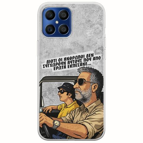 Θήκη Epic Quotes - Από Έρωτα Εκπέσανε Honor X8 Flexible TPU (Διάφανη Σιλικόνη)