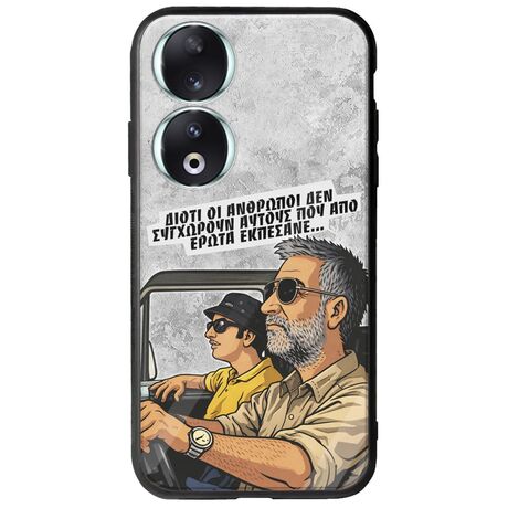 Θήκη Epic Quotes - Από Έρωτα Εκπέσανε Honor 90 5G Groove TPU (Tempered Glass και TPU)