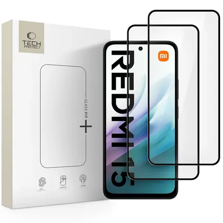 Tech-Protect Glass Fit+ 2-Pack για Xiaomi Redmi 15 4G/5G Black