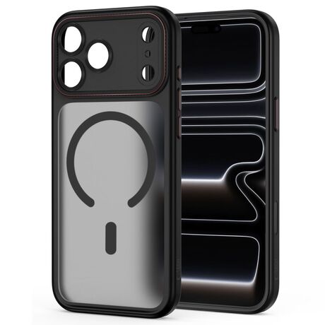 Μαύρη θήκη MagSafe Tech Protect με κόκκινο πλαίσιο κάμερας για iPhone 18 Pro