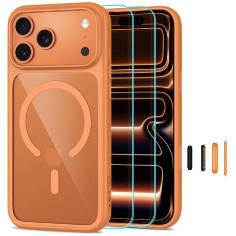 Θήκη Tech Protect MagOne MagSafe CC Cosmic Orange Clear για iPhone 17 Pro και iPhone 18 Pro