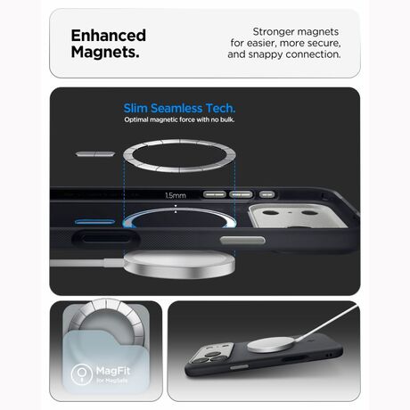 Spigen iPhone 18 Pro θήκη Nano Pop Mag MagSafe Black Sesame